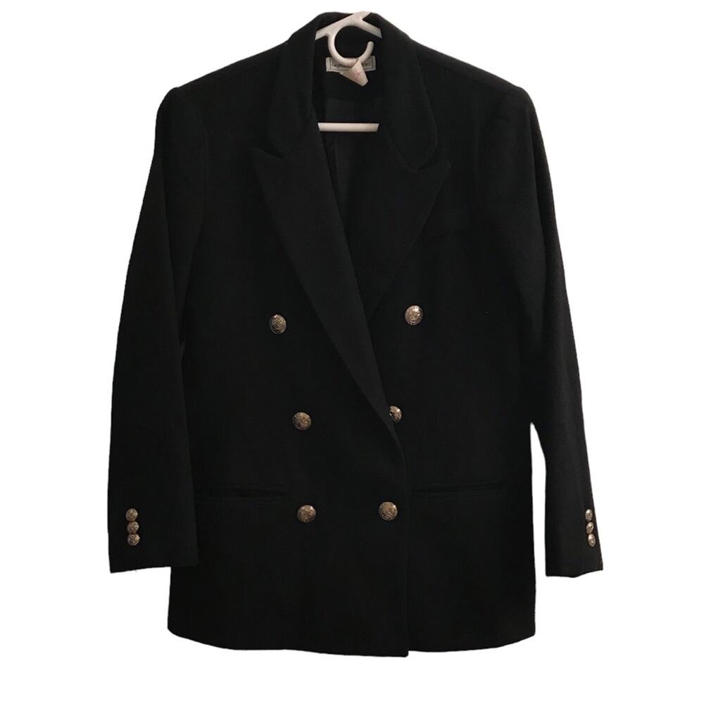 Stephanie Andrews Wool Black Jacket Size 6 Petite